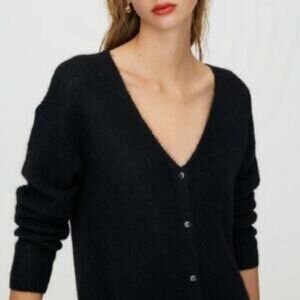Wilfred Alpaca & Mohair Front to Back Cardigan Black XS
